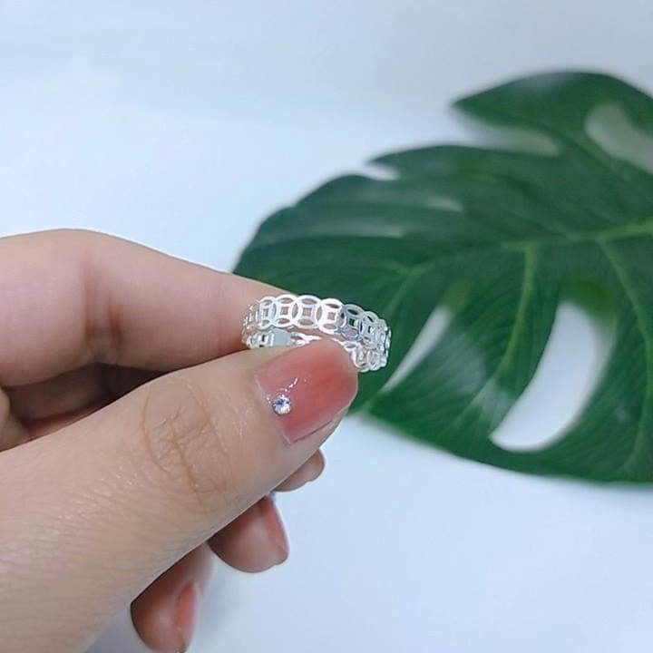 Nhẫn kim tiền bạc may mắn Nhẫn nữ bạc thật