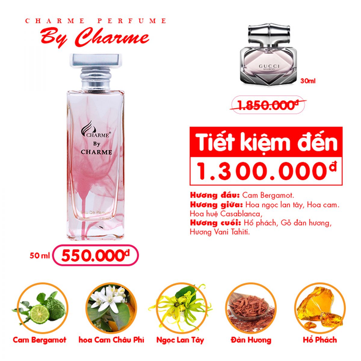 Nước Hoa Nữ By Cha rme 50ml