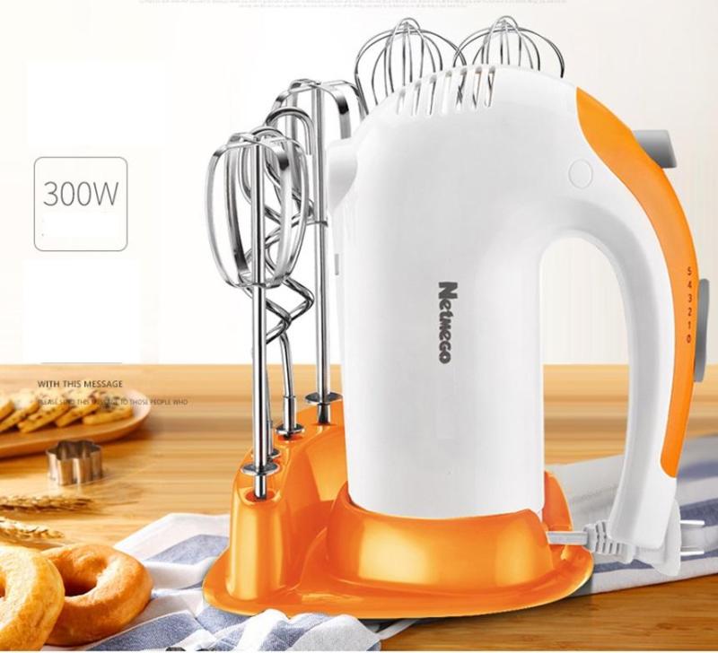Giá bán Máy đánh trứng, máy đánh trứng cầm tay,Máy đánh trứng cầm tay đa năng Netmego N38D 300W, máy nhào bột, máy trộn thực phẩm, máy khỏe, 5 tốc độ, dễ sử dụng và vệ sinh