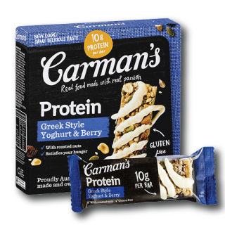 Thanh Năng Lượng Giàu Đạm Carman s Protein Bar Greek Yoghurt & Berry - Sữa Chua Hy Lạp & Quả Mọng - 200g thumbnail