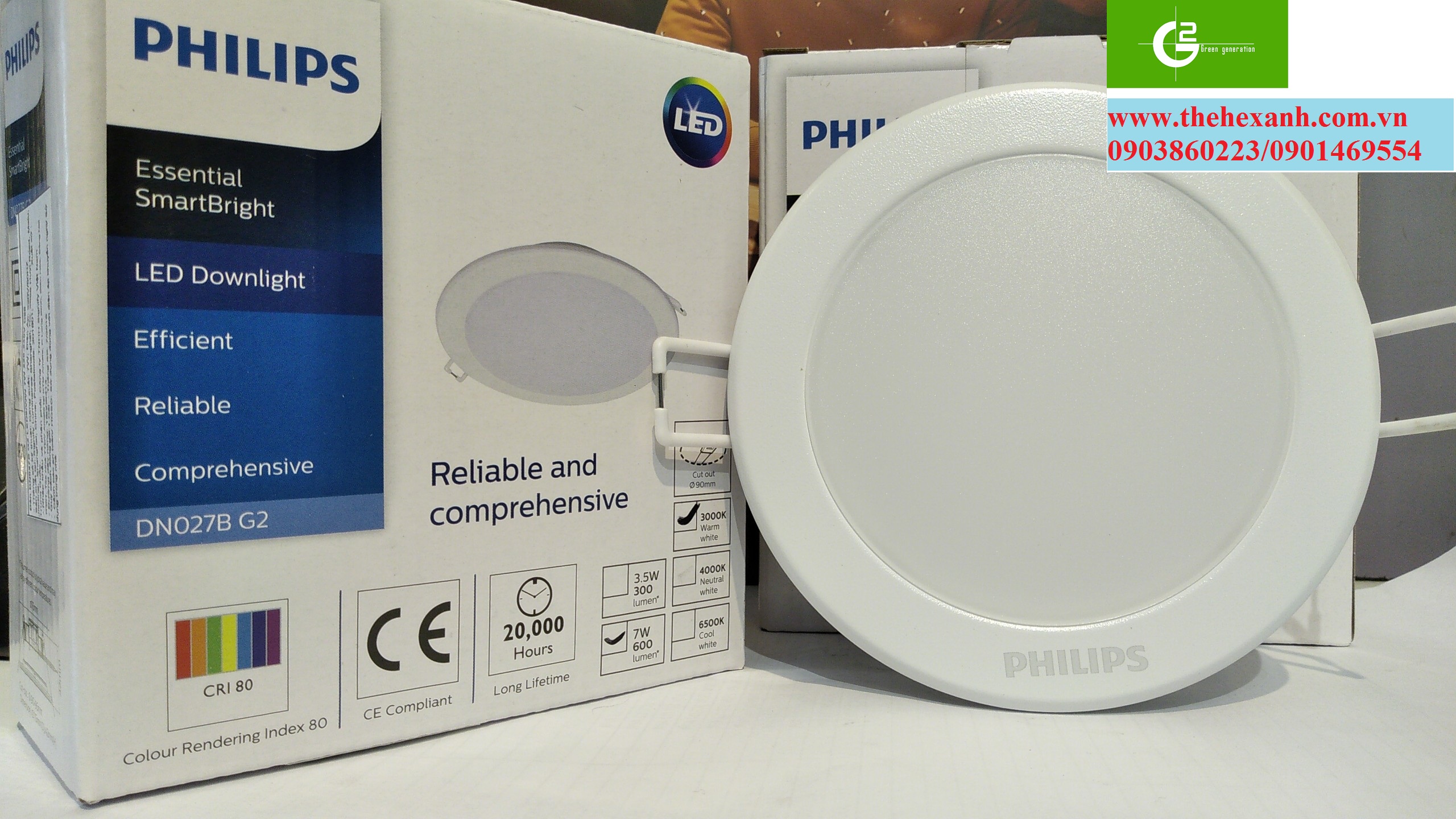 [HCM]Bộ đèn âm trần Philips LED DN027B G2 7W  D90 Tròn (Trắng/Vàng/Trung tính)