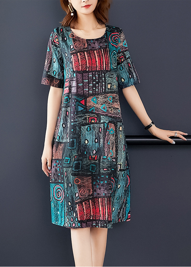 XUKA- SIÊU ĐẸP  Đầm Suông Trung Niên, Kiểu Đầm Suông Bigsize Trung Niên, Đầm Tuổi Trung Niên U50, U60, Đầm Suông Rộng Silk Lụa Cao Cấp XK 1657