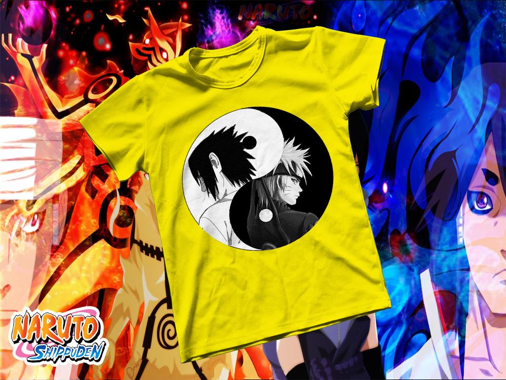 [HCM]Áo thun Cotton Unisex - Anime - Naruto - Naruto và Sasuke