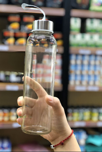 Combo 10 Bình Nước Thủy Tinh 500ml Nắp Dây Xách