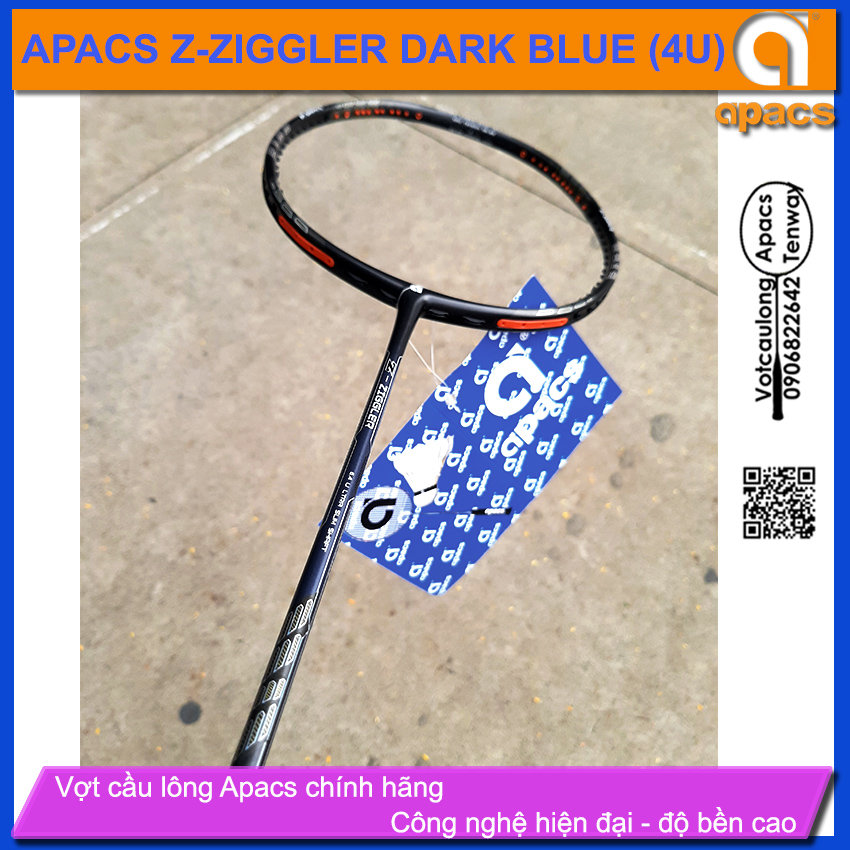 [HCM][Vợt cầu lông Apacs Ziggler Z-Ziggler 6.4mm Dark Blue - 4U] Vợt thân đũa 6.4mm linh hoạt phản công