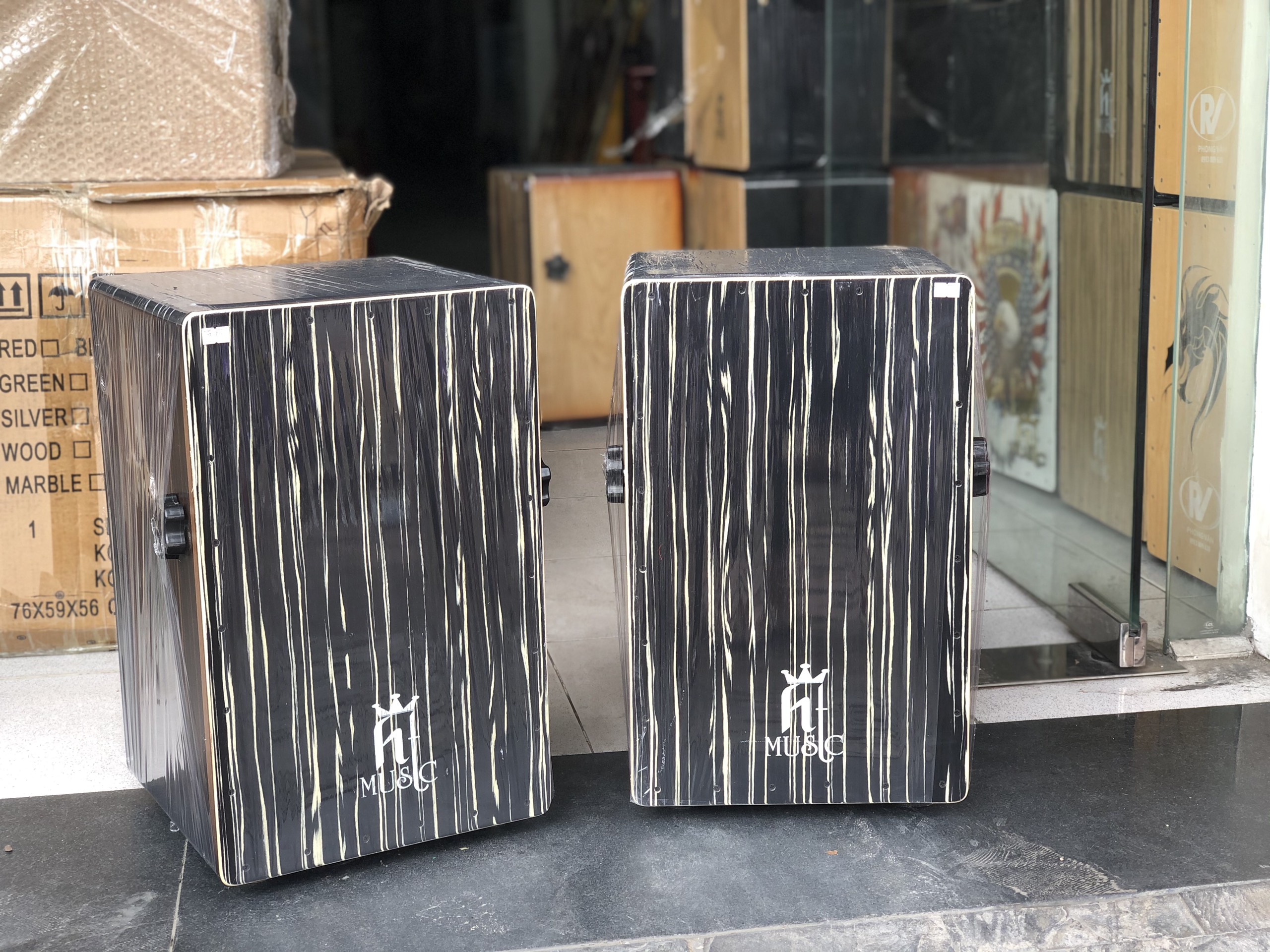 Trống cajon gỗ cẩm có EQ