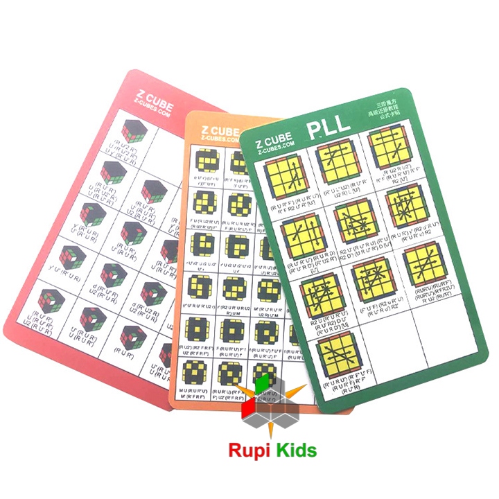 Bộ thẻ công thức rubik Z-Cube CFOP PLL F2L OLL
