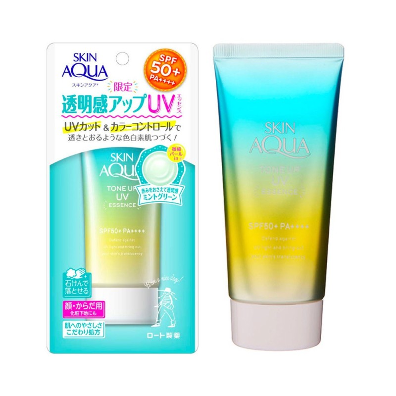 ROHTO Kem chống nắng nâng tông da Skin Aqua SPF50+ PA++++ 80g Cho da nhạy cảm nhập khẩu