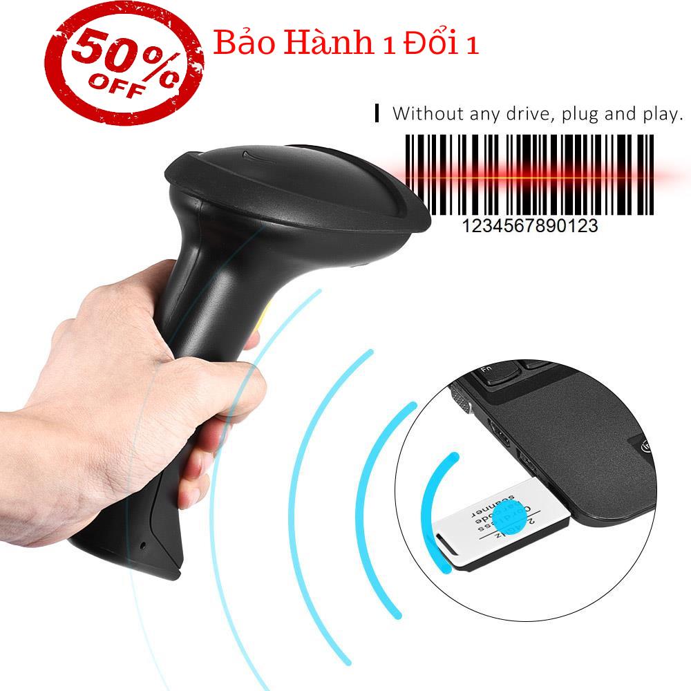 Máy Quét Mã Vạch, Đầu Đọc Mã Vạch, Máy Quét Mã Vạch, Wireless 2.4G Chất Lượng Cao - BH toàn quốc 1 đổi 1 tại Lamy Store