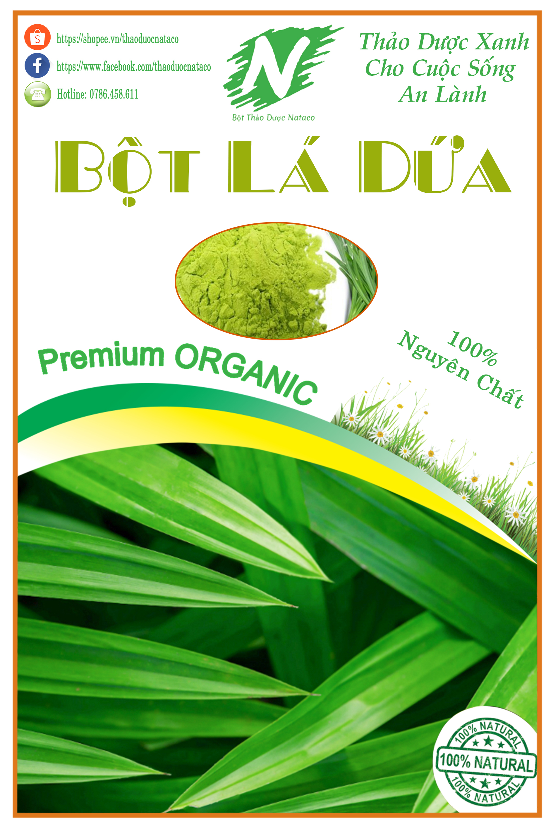 [HCM]Bột Lá Dứa ( lá nếp ) 100g