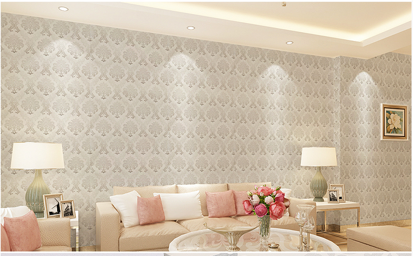 Cuộn giấy dán tường phòng ngủ 20m x 0.45 m châu âu bạc keo sẵn bóc dán a098a