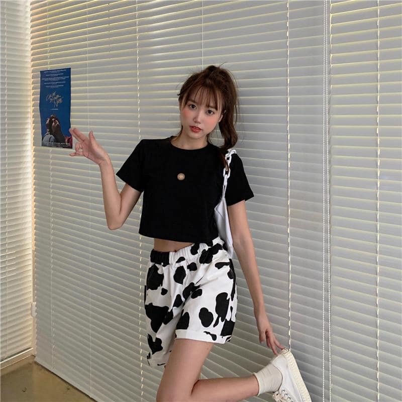 Áo croptop nữ in hoa