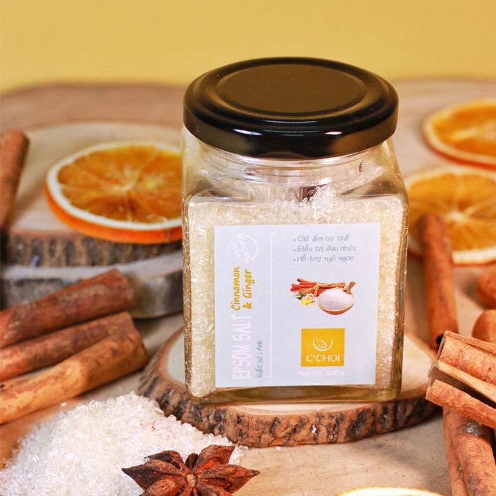 [HCM]Epsom Salt Cinnamon & Ginger - Muối Epsom Ướp Tinh Dầu Quế Gừng