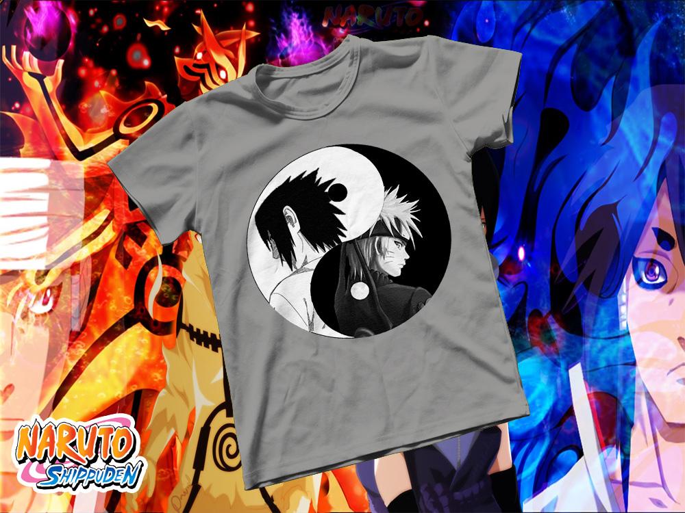 [HCM]Áo thun Cotton Unisex - Anime - Naruto - Naruto và Sasuke