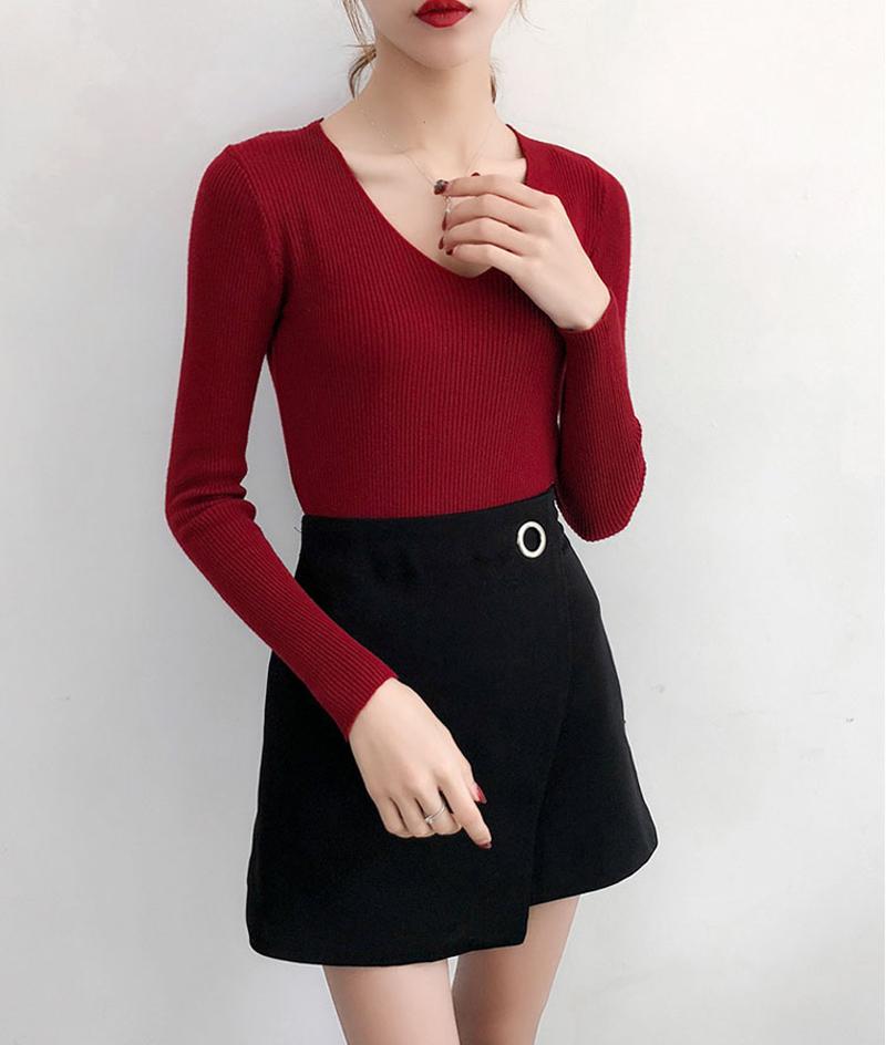 Áo Len Tăm Cổ Tim Tay Dài Cuốn Biên