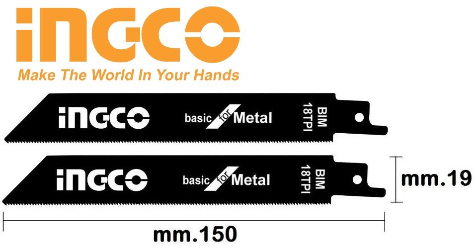 Bộ 2 lưỡi cưa kiếm cưa kim loại 150mm ingco ssb922ef
