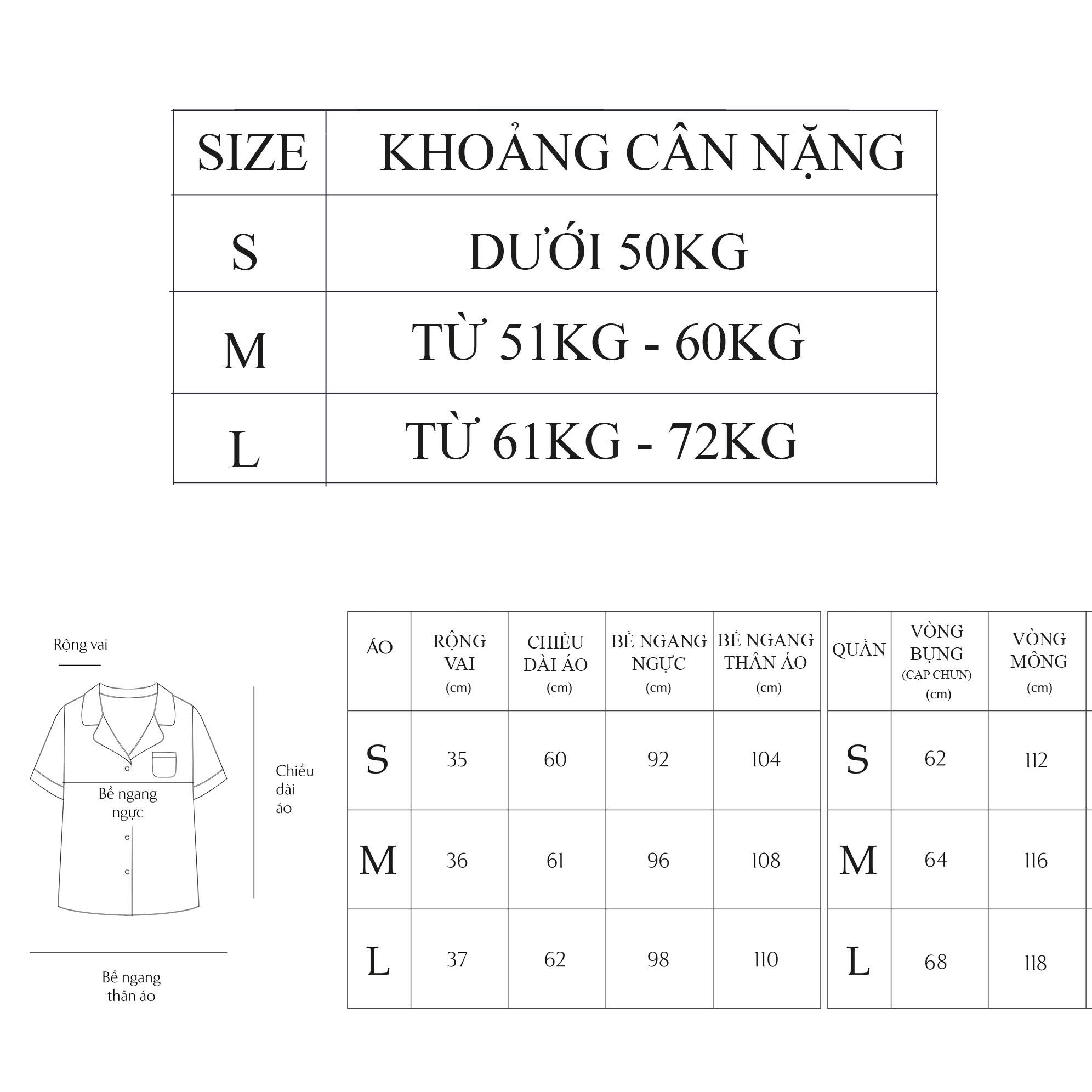 Bộ Pijama lụa trơn MOMOJAMA cộc tay dài chân - Navy