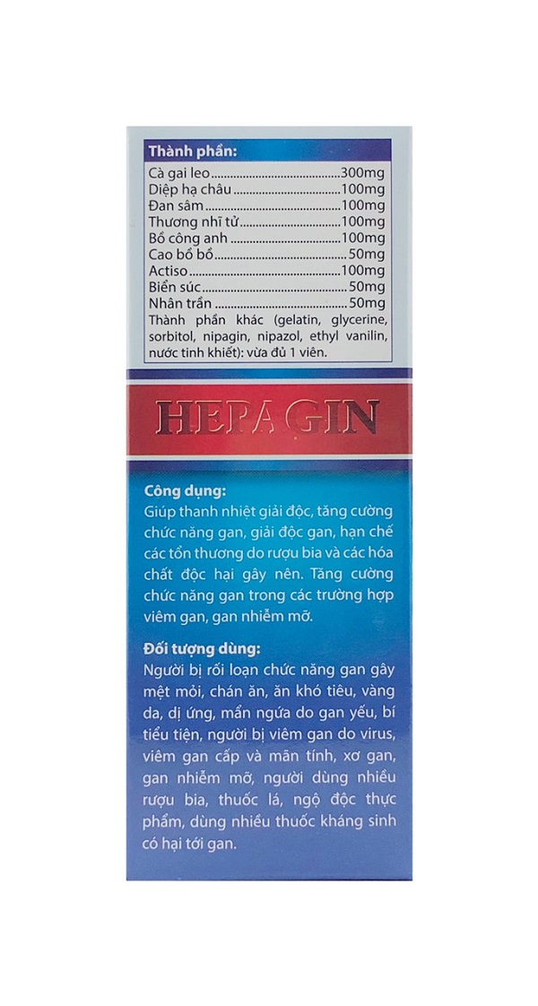 Thực phẩm giải độc gan Hepagin - 60 viên