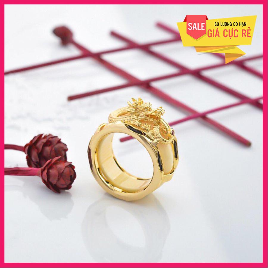 Nhẫn Thiên Long Bạc Ý Mạ Vàng 24k Bảo Tín Cao Cấp ( màu vàng)