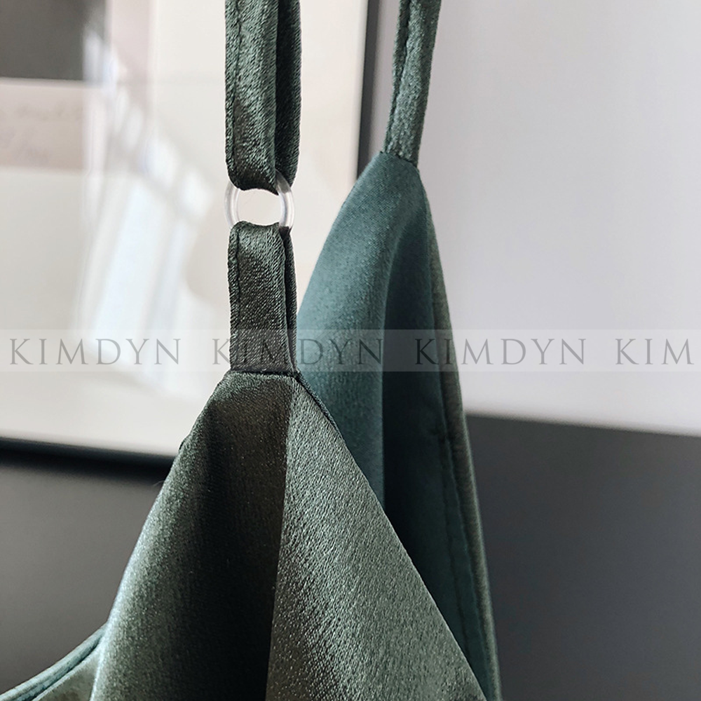 Đầm hai dây lụa satin cổ chữ V sang trọng KimDyn [KDD19]