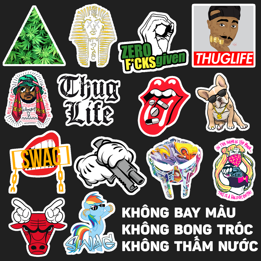 [HCM]Bộ Sticker hình dán Swag chống nước cao cấp siêu cool ngầu