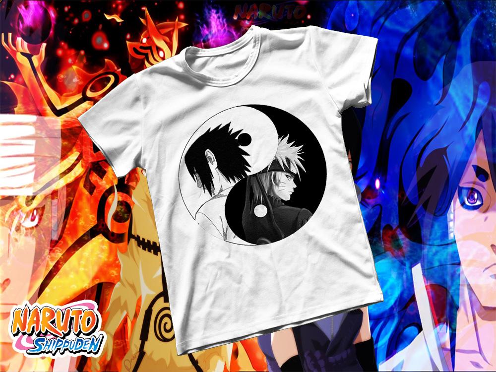 [HCM]Áo thun Cotton Unisex - Anime - Naruto - Naruto và Sasuke