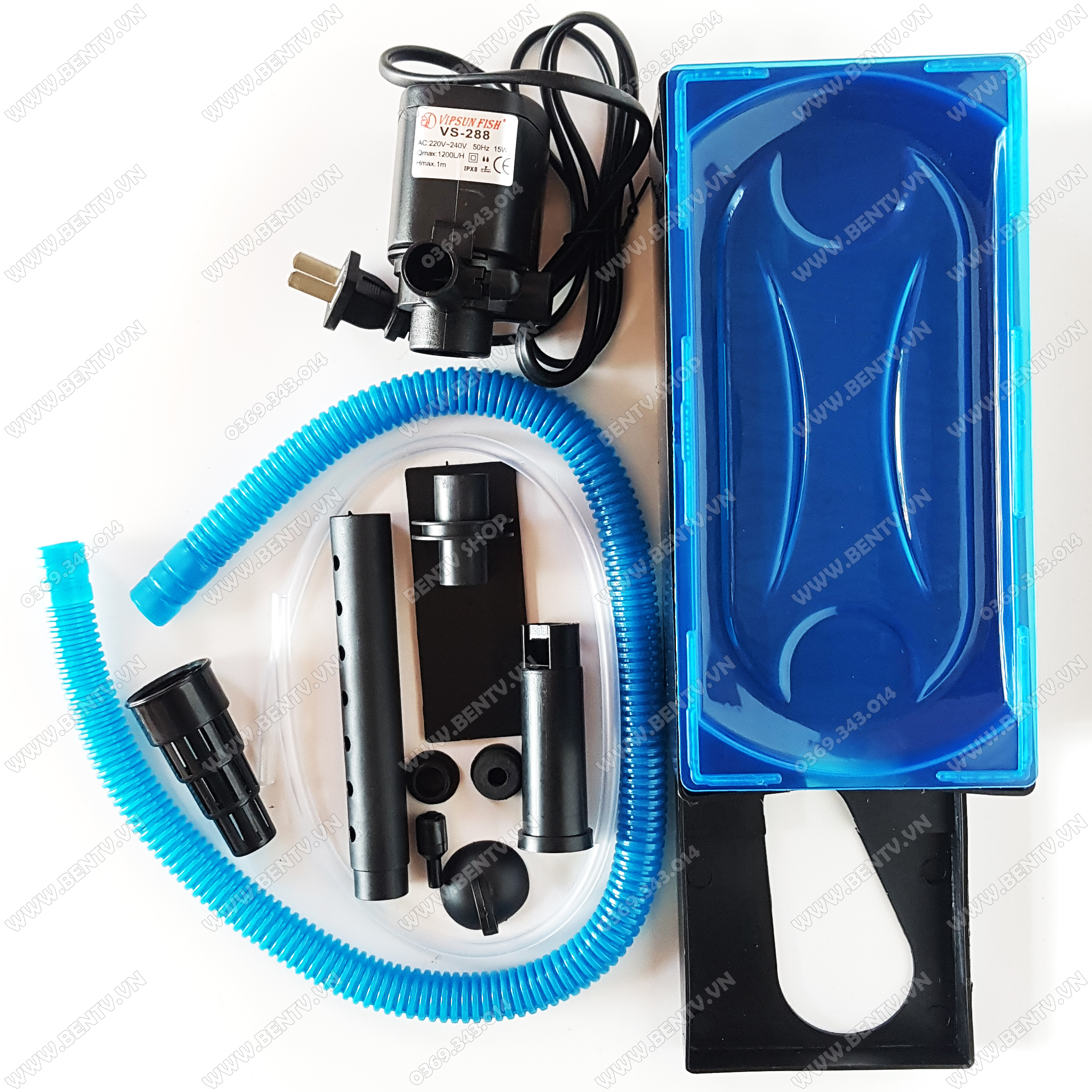 Bộ Máng Và Máy Bơm Lọc Nước Hồ Cá Vipsun Fish VS-288