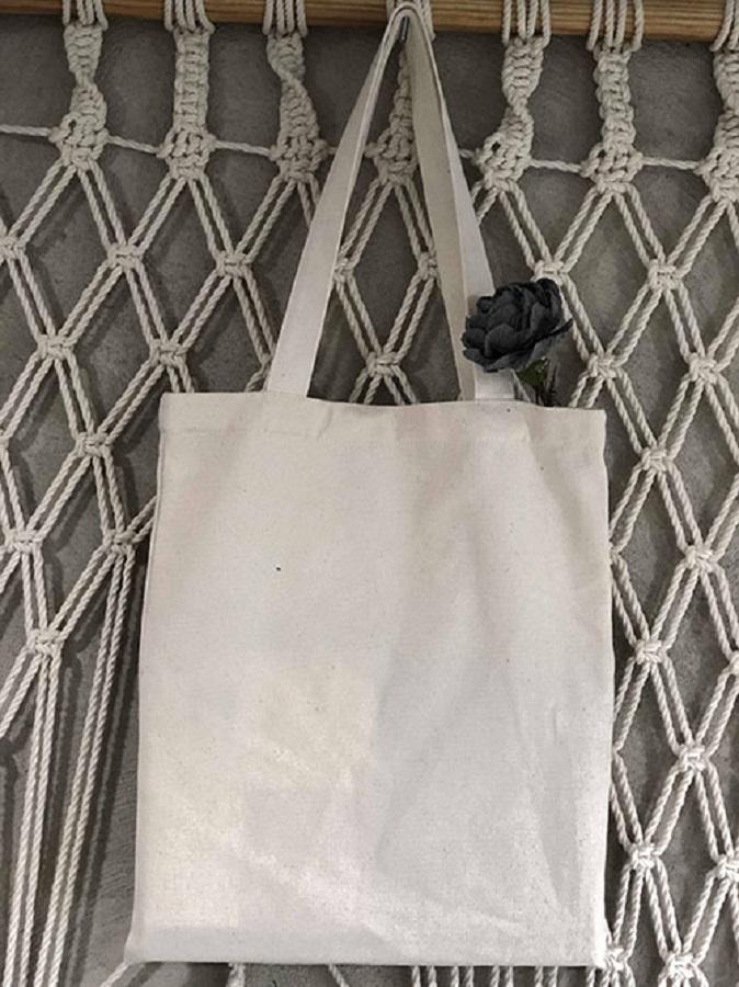 Túi vải bố (canvas) trơn có khóa kéo