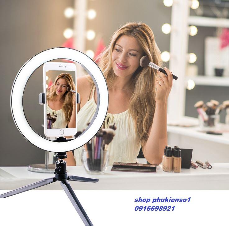 Đèn livestream tròn để bàn 26cm chân 19CM make up trang điểm size lớn