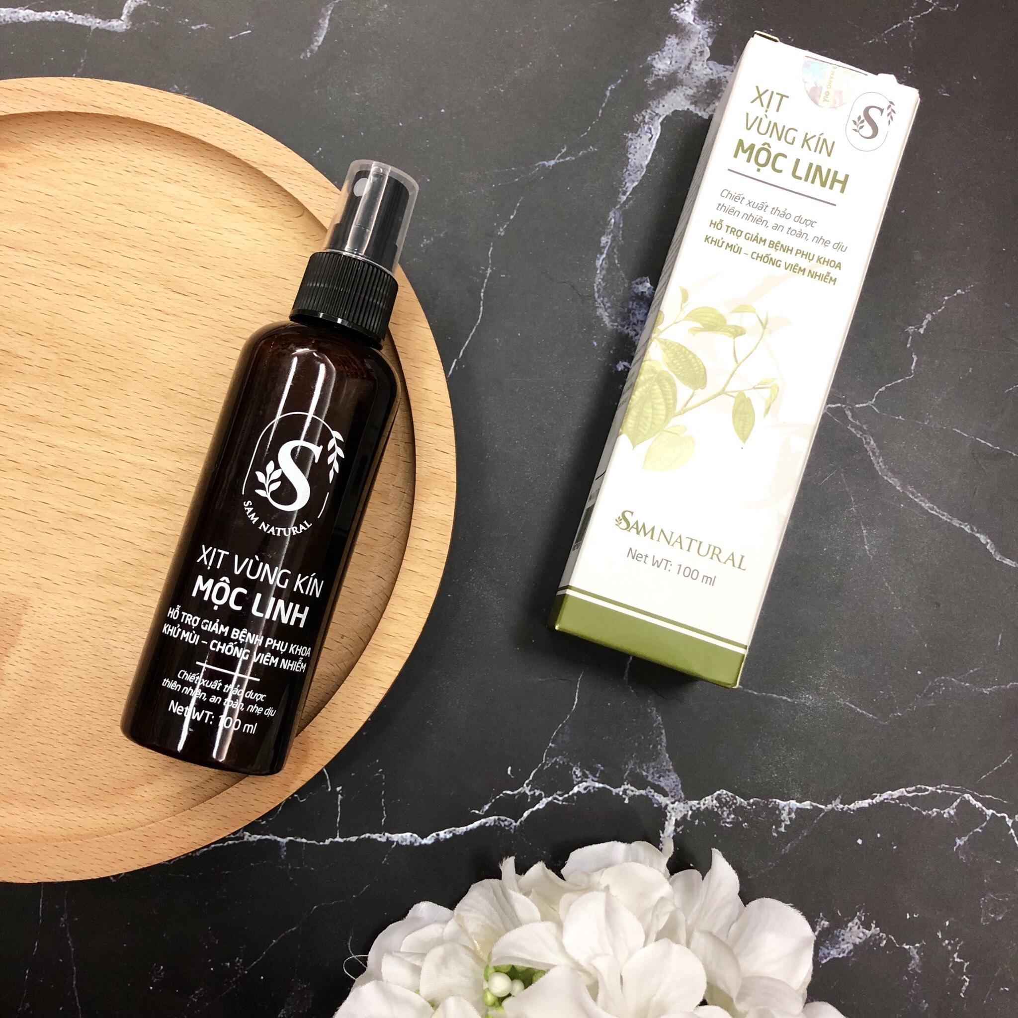 Xịt phụ khoa thảo dược - [Sam Natural]  Xịt vùng kín Mộc Linh 100 ml