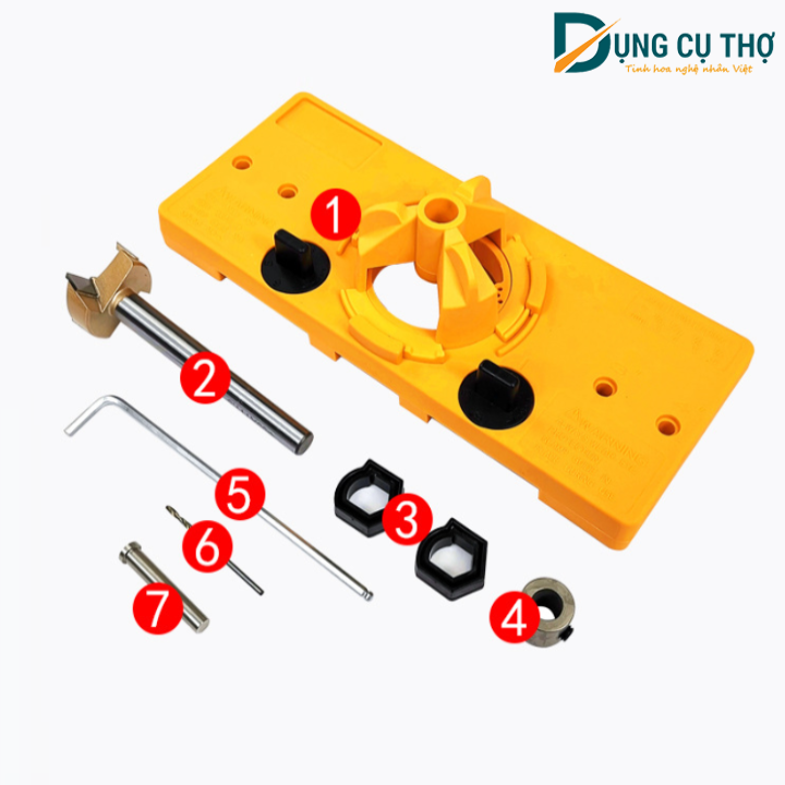 Cữ khoan bản lề bật Wneu màu vàng