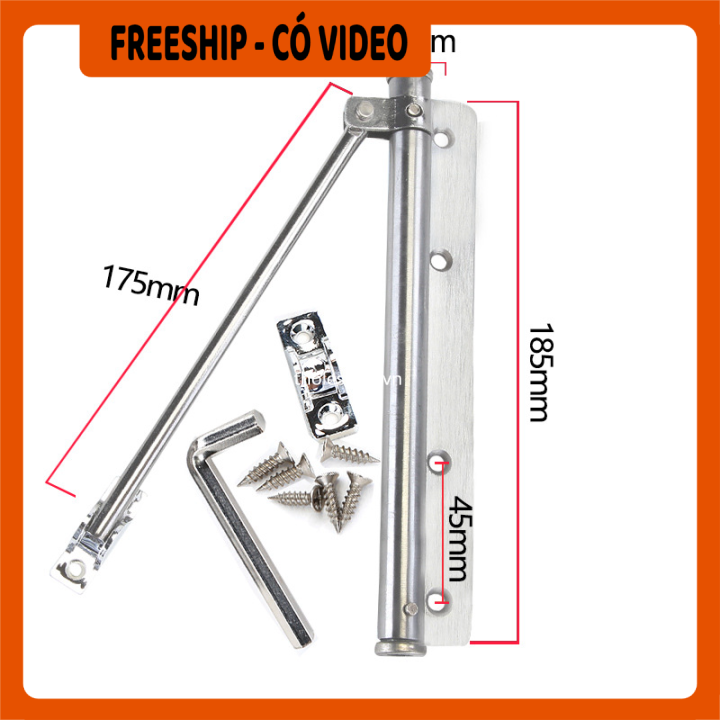 [FREESHIP] Cửa tự động tự đóng cửa bản lề tắt tiếng - Bản lề tắt tiếng - Thiết bị đóng cửa tự do đục lỗ không có rãnh chống ồn dễ bật lại