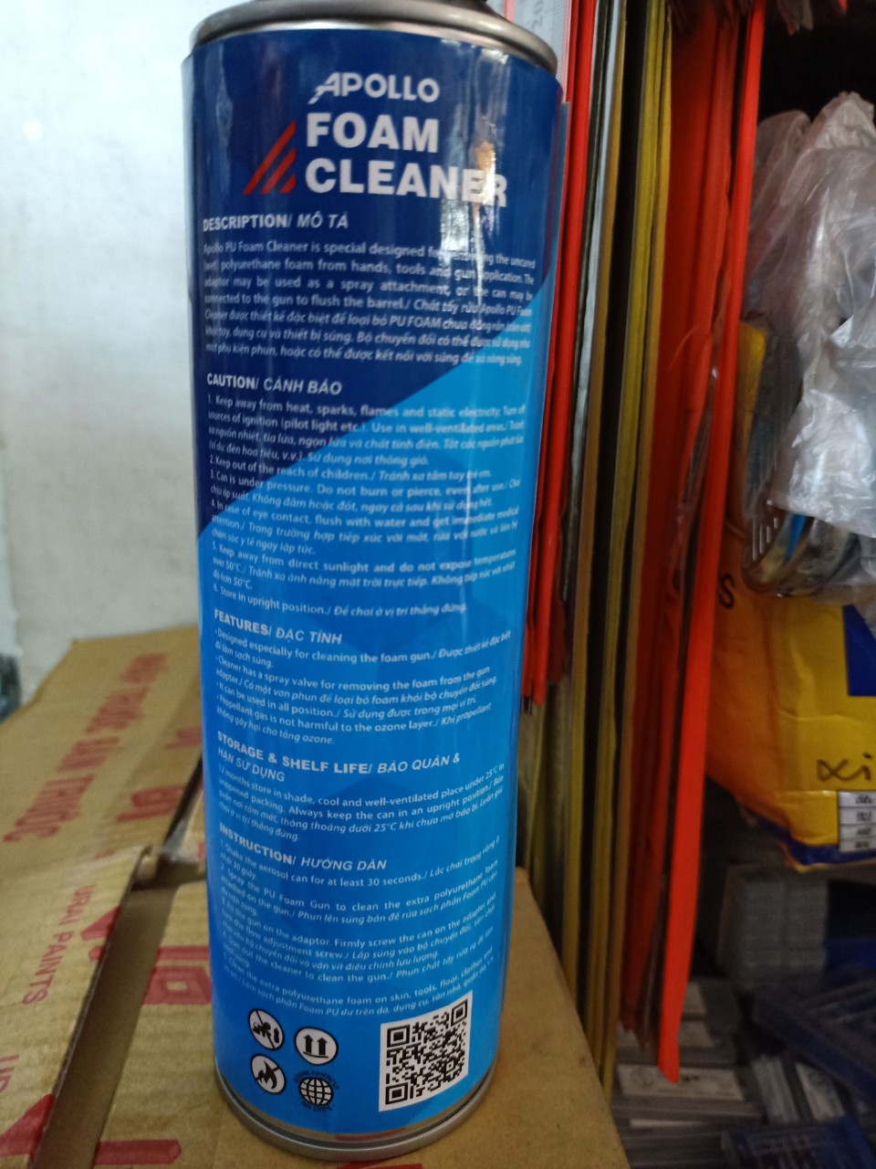 NƯỚC RỬA DỤNG CỤ BẮN KEO FOAM BỌT NỞ APOLLO