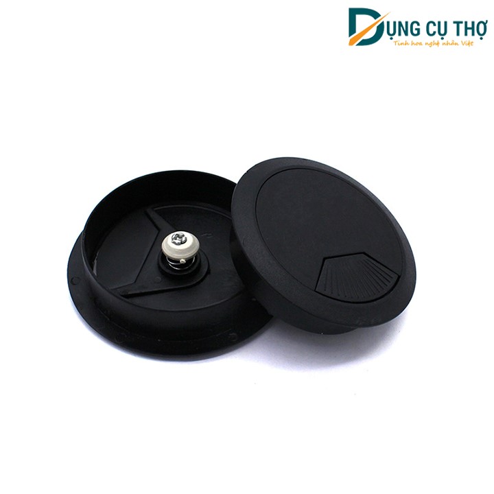 Nắp luồn dây điện tròn màu đen và trắng