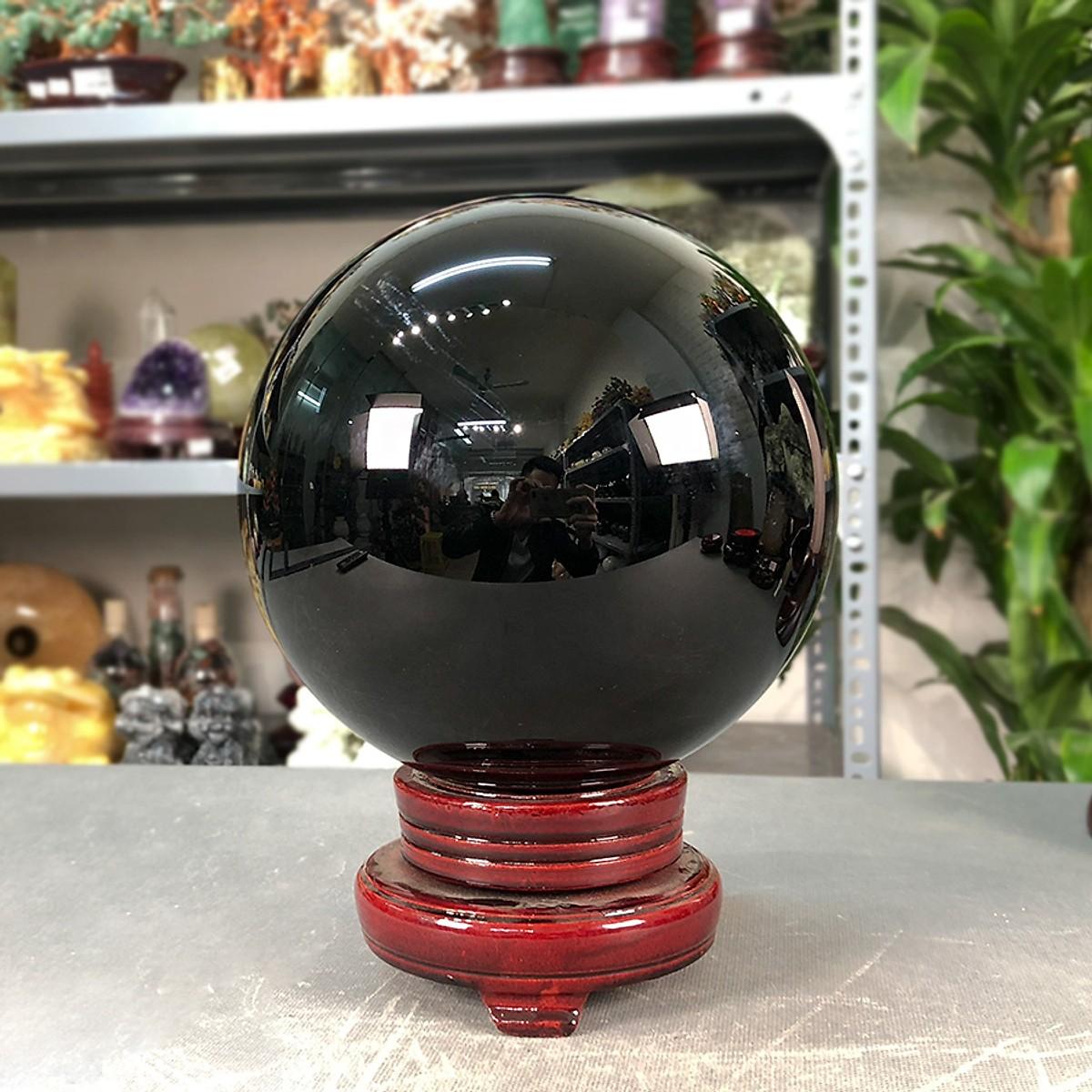 [FreeshipMAX] [Trả góp 0%]Quả cầu phong thủy đá Obsidian đen 2A