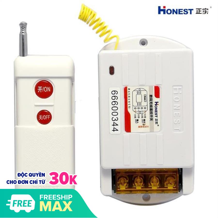 Bộ Công Tắc Điều Khiển Từ Xa 1000M Honest 6220ZR (30A/220V) Loại Tốt Nút Đỏ Dành Để Bật Tắt Các Thiết Bị Đòi Hỏi Công Suất Lớn Hoặc Cường Độ Dòng Khởi Động Lớn