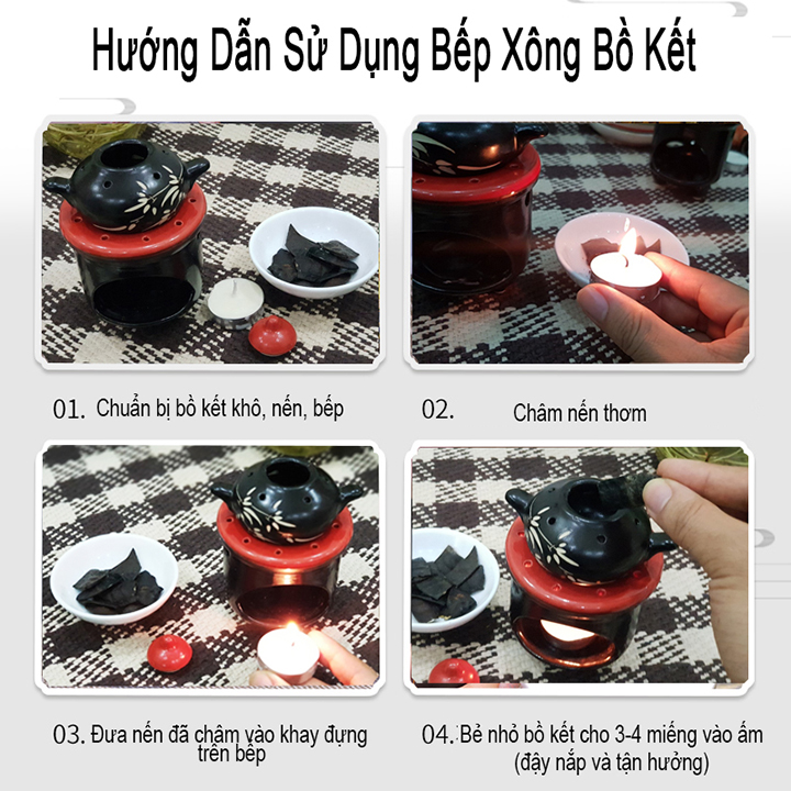 Bếp Xông Tinh Dầu Bồ Kết Bát Tràng ( Xông Thảo Dược,Sả Chanh)