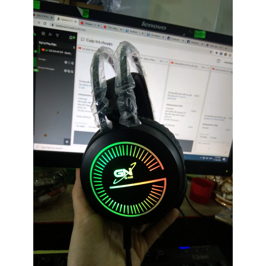 Tai nghe Gnet H88 Led RGB mic ngắn