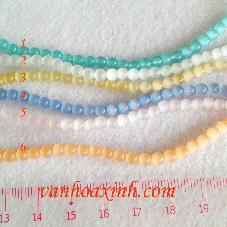 100 Hạt đá mắt mèo size 3.5mm, chọn màu RS12G