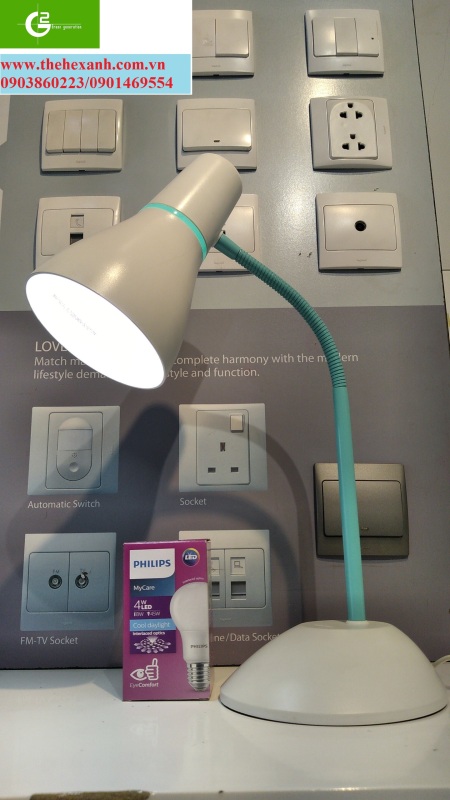 Đèn bàn Philips Pear Table Lamp Green (Tặng Kèm bóng đèn Philips MyCare 4W ánh sáng trắng)