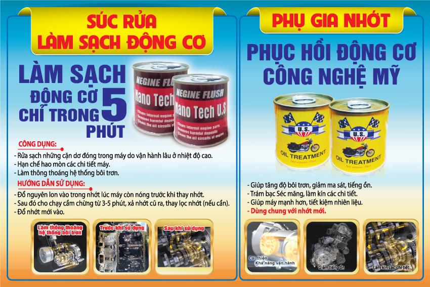 [HCM]súc động cơ và phụ gia nhớt xe máy us