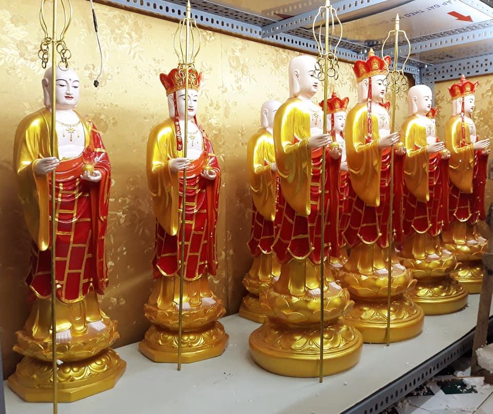 Tượng Địa tạng đứng 40cm sen vàng