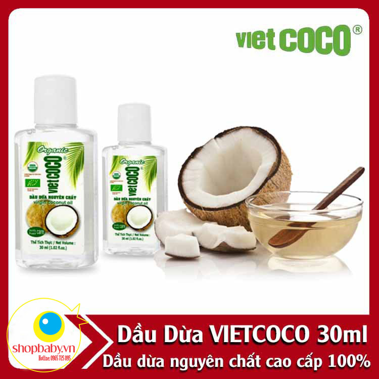 Dầu dừa nguyên chất ép lạnh Vietcoco 30ml