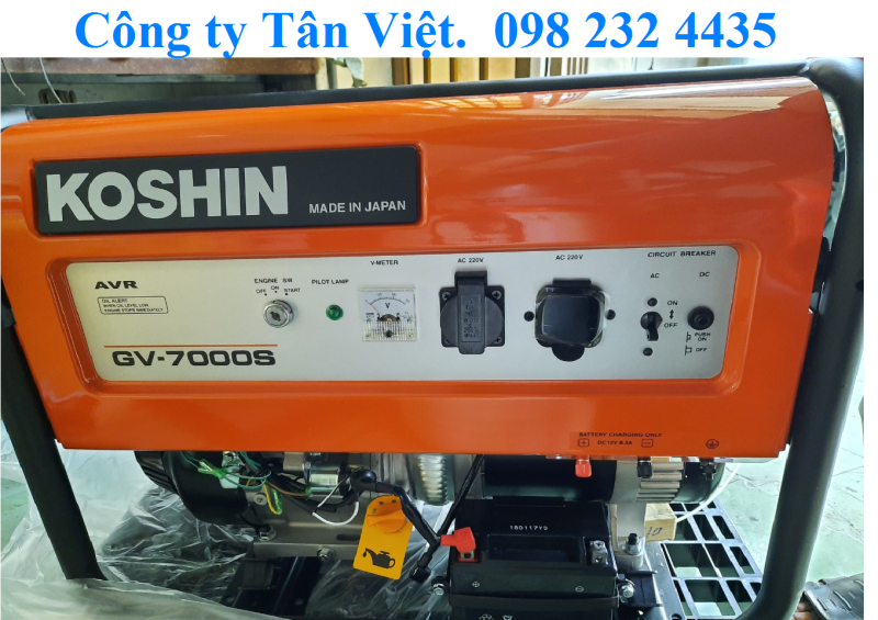 MÁY PHÁT ĐIỆN NHẬP KHẨU NHẬT 5.5 KVA-KOSHIN GV7000S (chạy xăng)