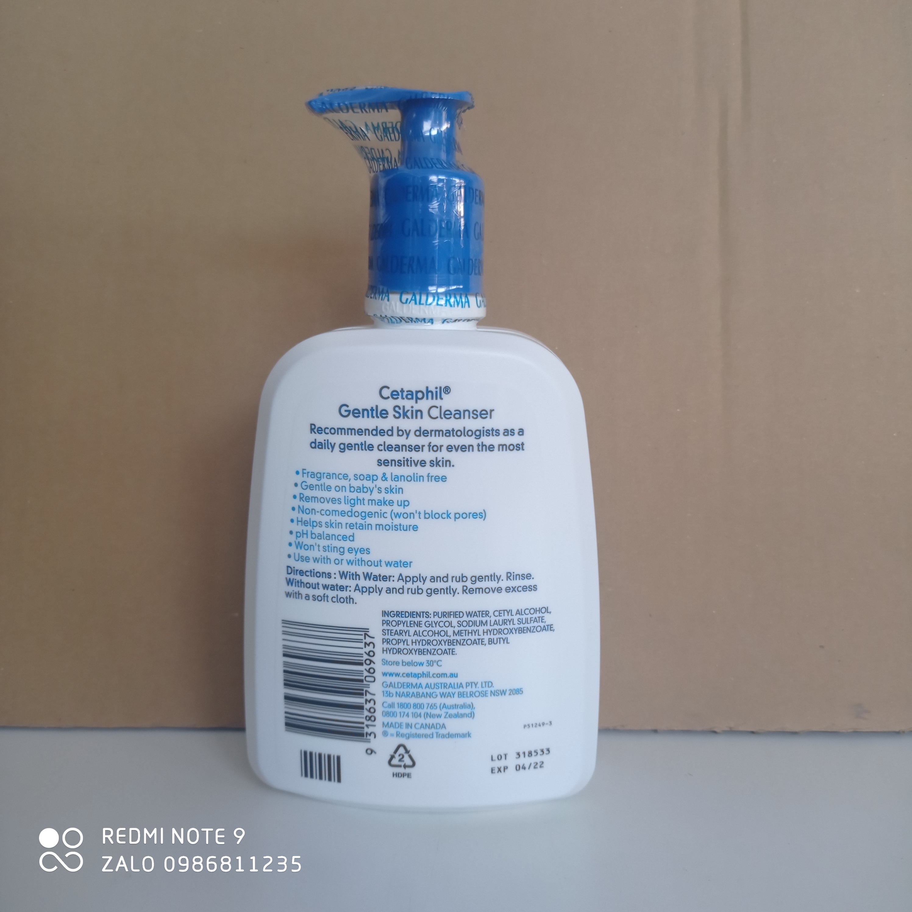 [HCM]HSD 4/22  Sữa rửa mặt Cetaphil 500ml CANADA - [HÀNG CTY có tem phụ TV]