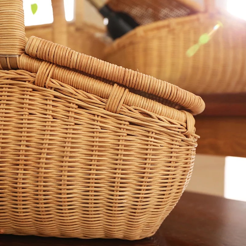 Giỏ mây tre picnic phong cách Bắc Âu - Mây tre đan - BamBoo Home