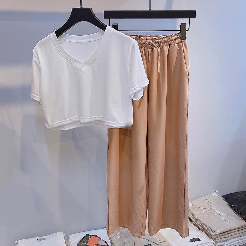 Áo Thun Nữ Croptop Cổ Tim Thời Trang