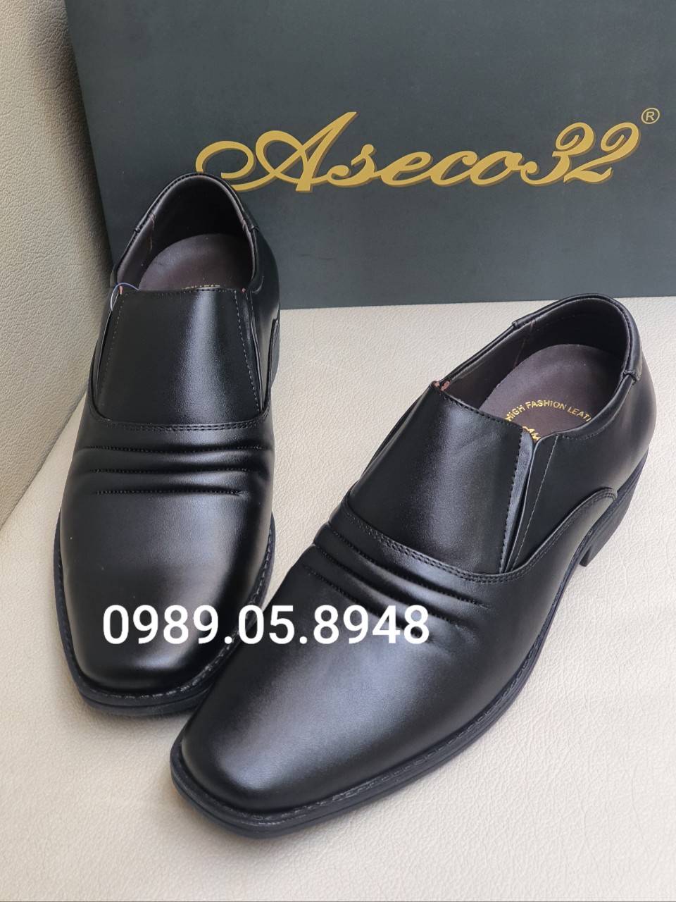 Giày lười nam đẹp ASECO32 da cừu đế hơi - Chất liệu da cừu cao cấp siêu bền siêu mềm mịn có đế hơi - Mã 714AIR