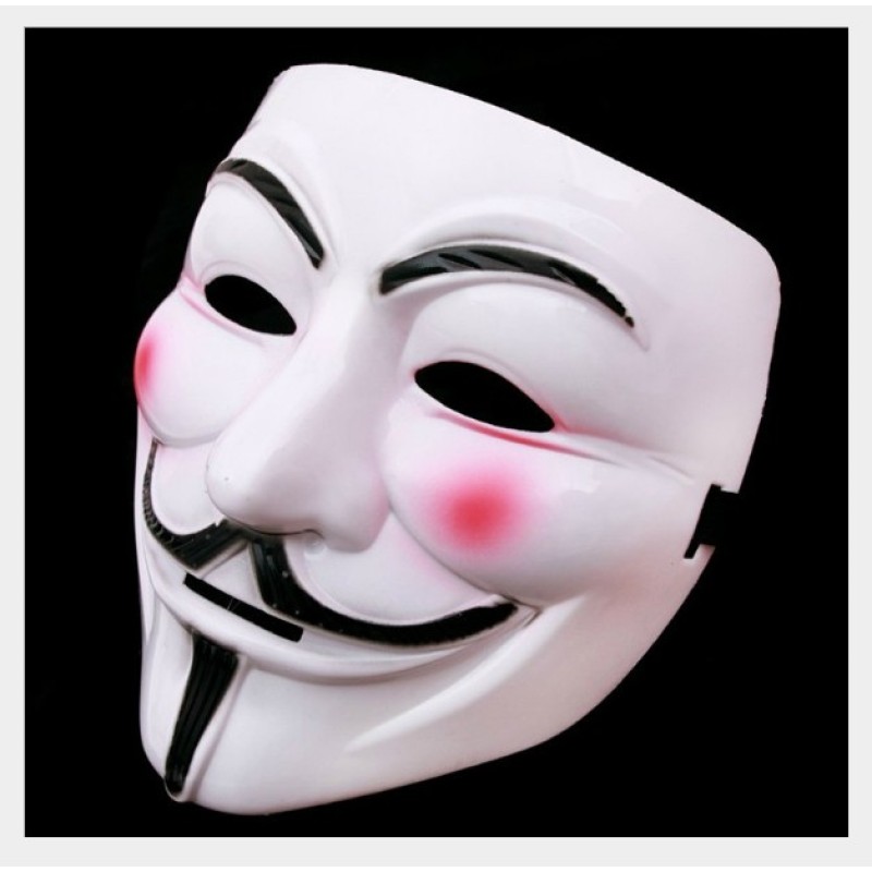 Mặt Nạ Hóa Trang Hacker anonymous Màu Trắng
