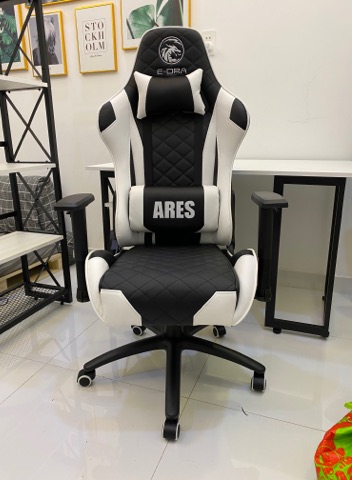 Ghế chơi game Edra Ares màu trắng đen